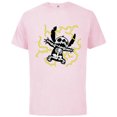 thumbnail image 1 of Disney Stitch Skeleton Halloween - Short Sleeve Cotton T-Shirt for Adults - Customized-Soft Pink, 1 of 5