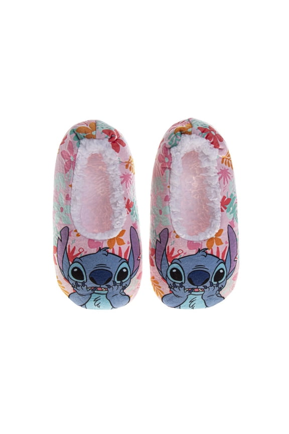 Stitch Slippers for Girls, Stitch Design Multicolorr Plush Cozy Interior (Little Kid Big Kid), Multicolorred, Size: 4-5