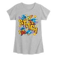 thumbnail image 1 of Disney - Stitch Space Stickers - Youth Girls Short Sleeve T-Shirt, 1 of 3
