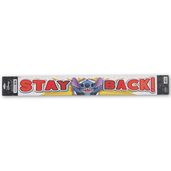 Disney Stitch Stay Back Long Adhesive Decal - Large 30 Inch X 3.5 Inch Size for Truck, SUV, Van, or RV