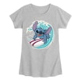 thumbnail image 1 of Disney - Stitch Surf - Youth Girls Short Sleeve T-Shirt, 1 of 3