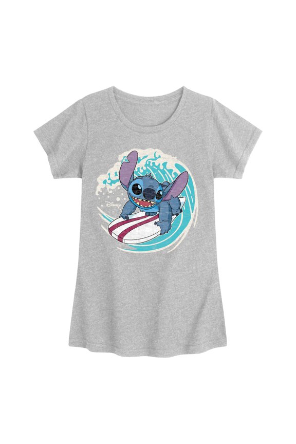 - Stitch Surf - Youth Girls Short Sleeve T-Shirt