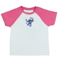 thumbnail image 1 of Disney Stitch T-Shirt Girls' Stretchy Ribbed Double-Sided Raglan Tee, 1 of 5