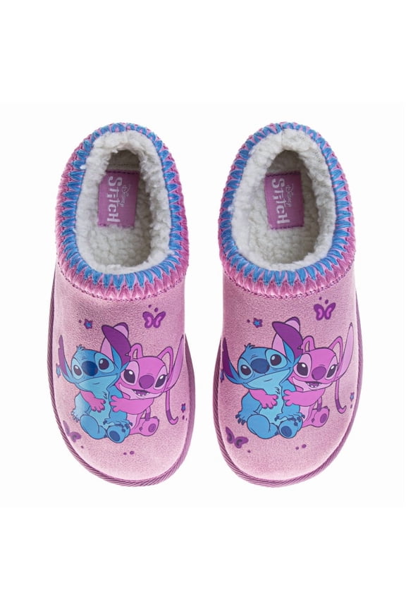 Stitch Toddler Girls Stitch and Angel Platform Slippers, Purple, Size: 11-12