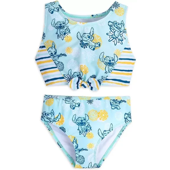 Disney Stitch Two-Piece Swimsuit for Girls, Size 4