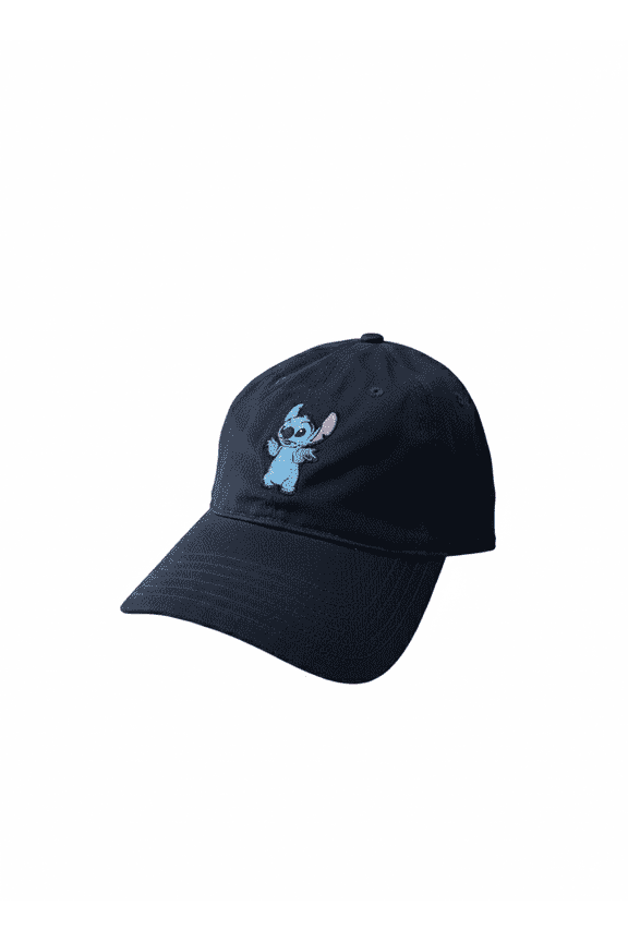 Stitch Unstructured Baseball Cap for Adults, Navy Blue, Embroidered Stitch Design