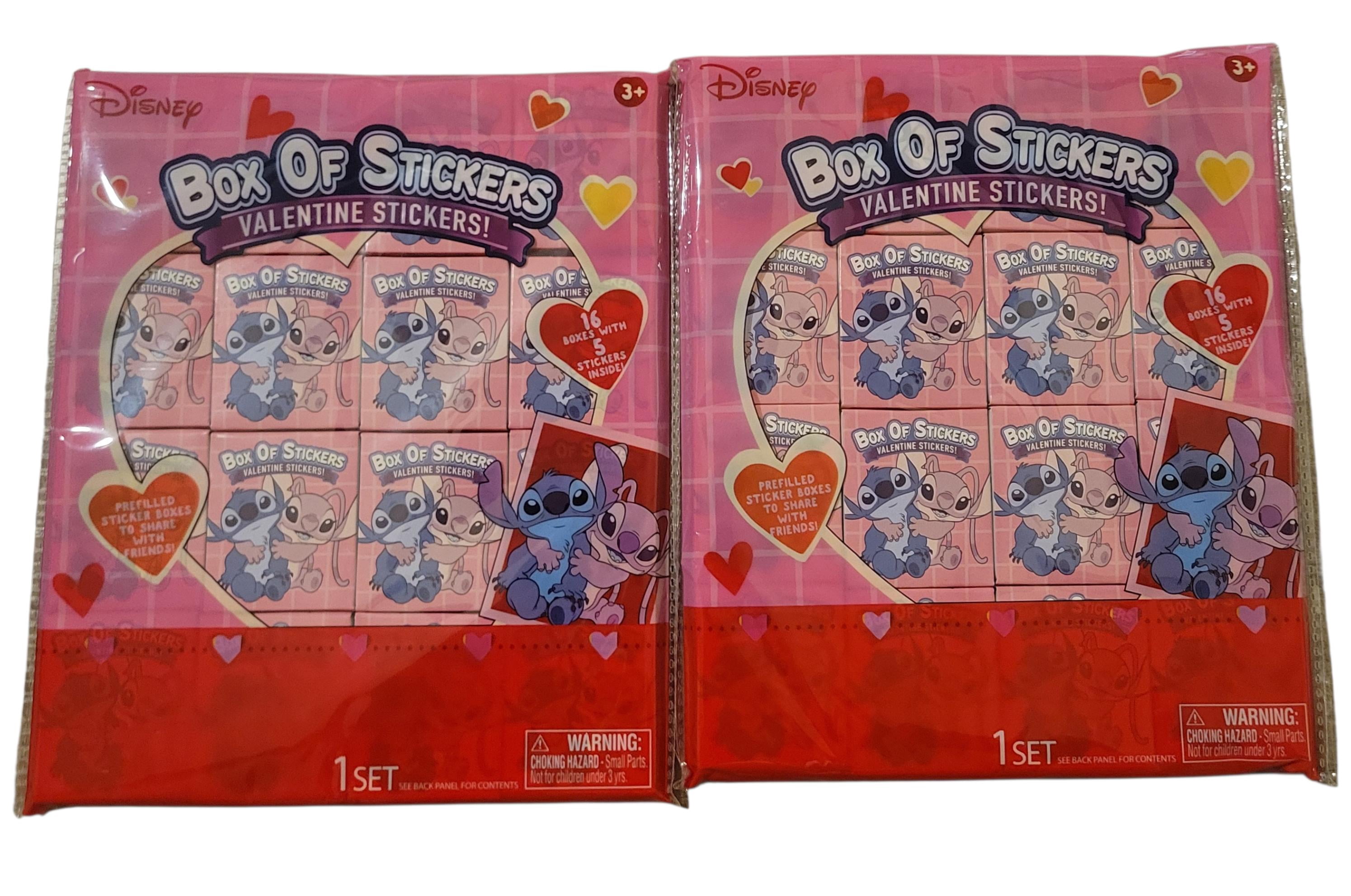 Disney Stitch Valentine Exchange Sticker Boxes 16 Count - Pack of 2