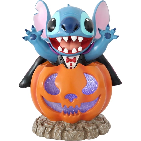 Disney Stitch Vampire Pumpkin Halloween Decor with Light and Sound