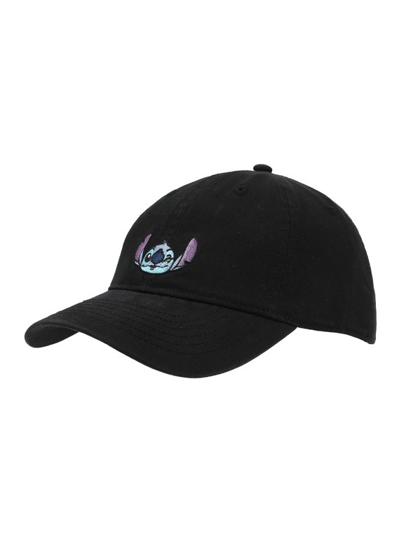 Disney Stitch Winking Face Adult Unisex Black Unstructured Baseball Cap