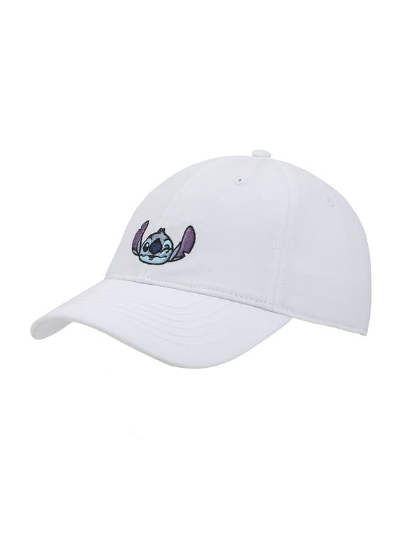 Disney Stitch Winking Face Adult Unisex White Unstructured Baseball Cap