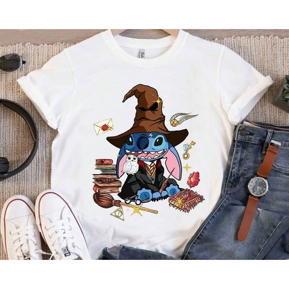 Disney Stitch Witch Shirt, Stitch Wizard Shirt, Stitch Universal Studios, Disney Stitch Costume Party Pumpkin Shirt, Disneyland Costume Party Trip, S-5XL Shirt