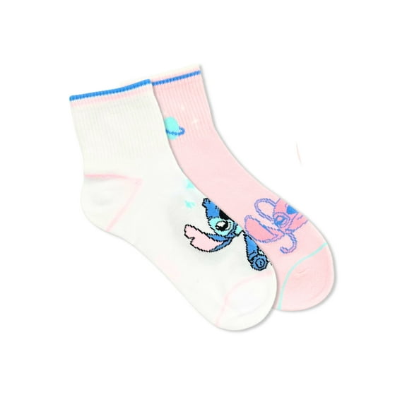 Disney Stitch Women's Ankle Socks, 2-Pack, Size 4-10