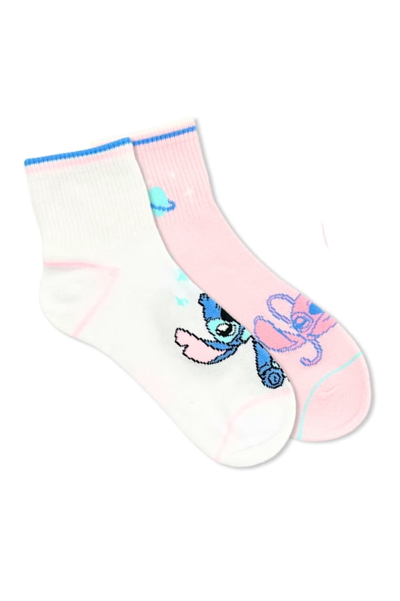 Stitch Women's Ankle Socks, 2-Pack, Size 4-10