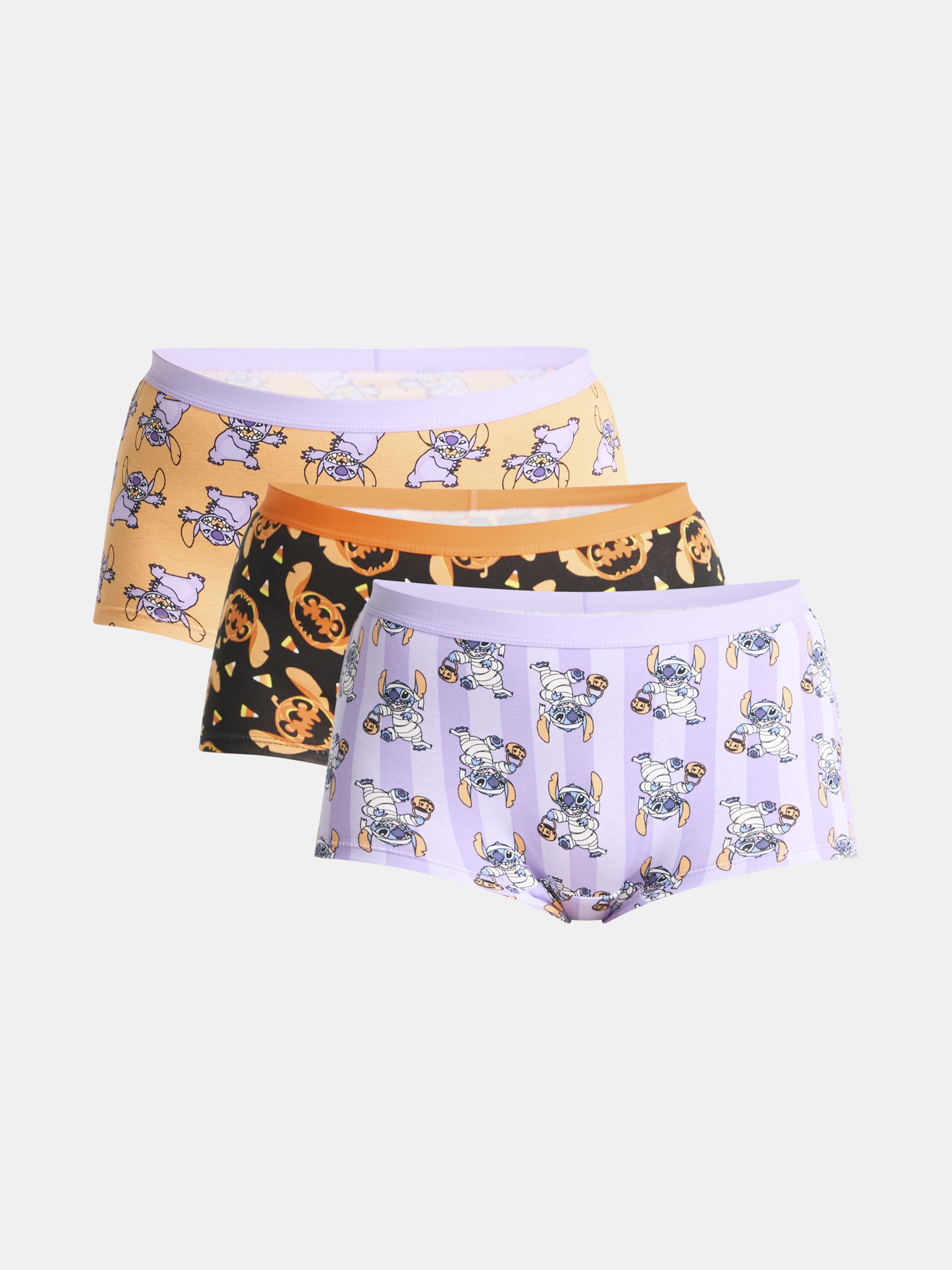 Disney Stitch Women's Halloween Boyshort Panties, 3-Pack, Sizes S-XXL