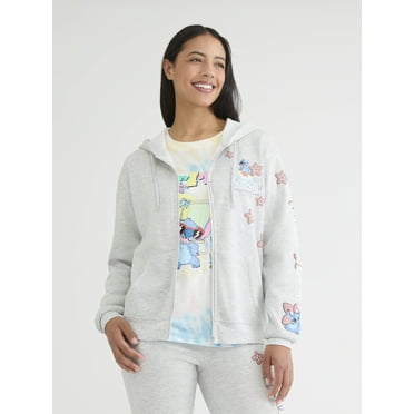 Disney Stitch Women’s Fleece Zip Hoodie, Sizes XXS-XXL