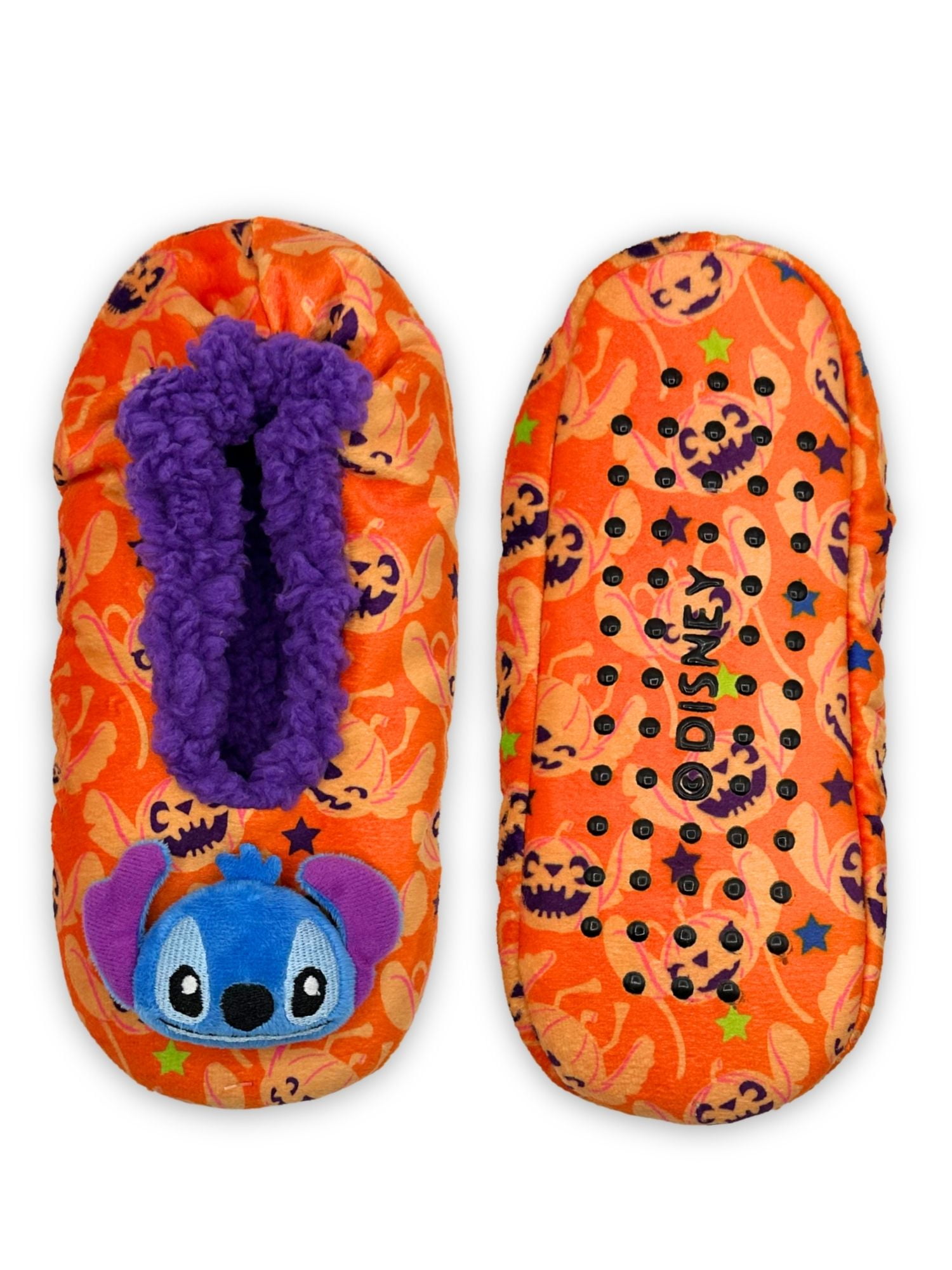 Disney Stitch Women's Halloween Fuzzy Babba 3D Slipper Socks, 1-Pack ...
