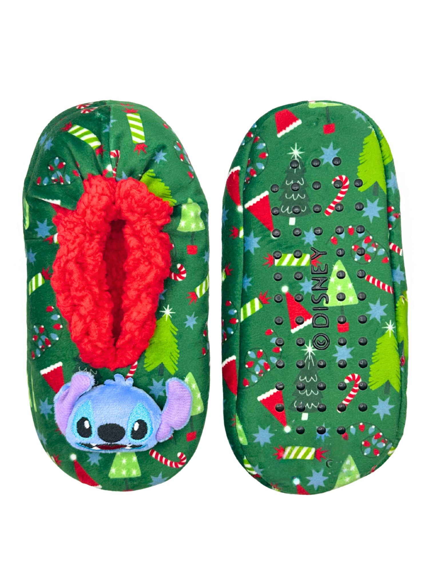 Disney Stitch Women's Holiday Fuzzy Babba 3D Slipper Socks, 1-Pack ...