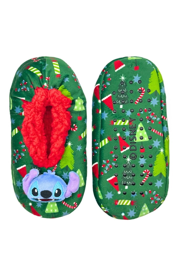 Disney Stitch Women's Holiday Fuzzy Babba 3D Slipper Socks, 1-Pack, Size 7-9.5