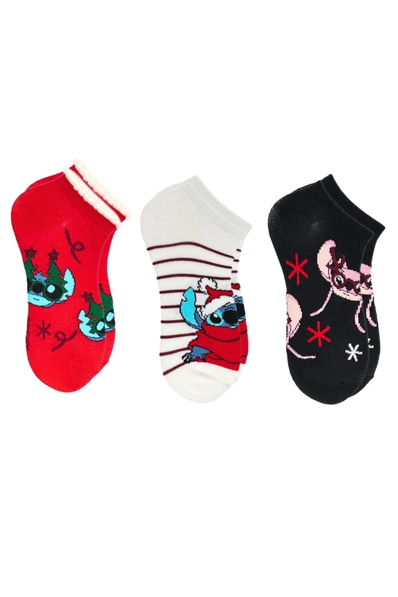 Stitch Women's Holiday No-Show Socks, 3-Pack, Size 4-10