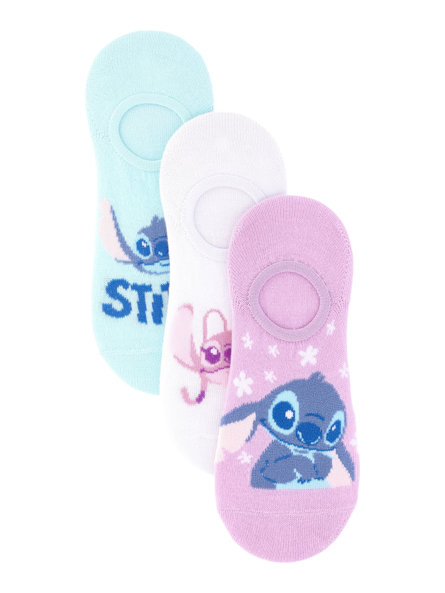 Disney Stitch Women's No Show Liner Socks, 3-Pack