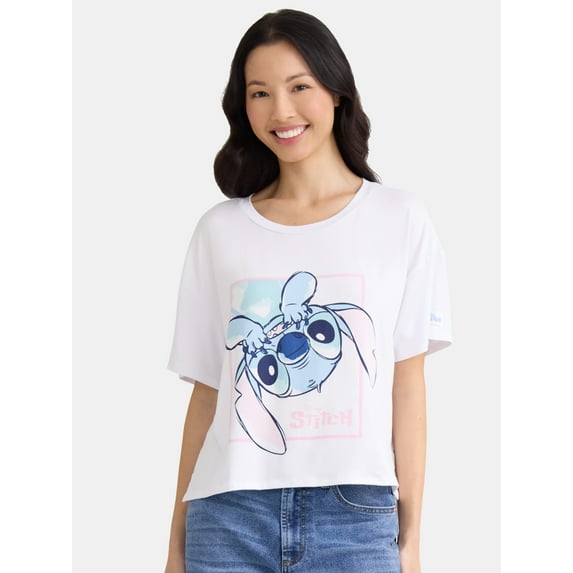 Disney Stitch Women's Sleep Tee with Short Sleeves, Sizes XS-3X