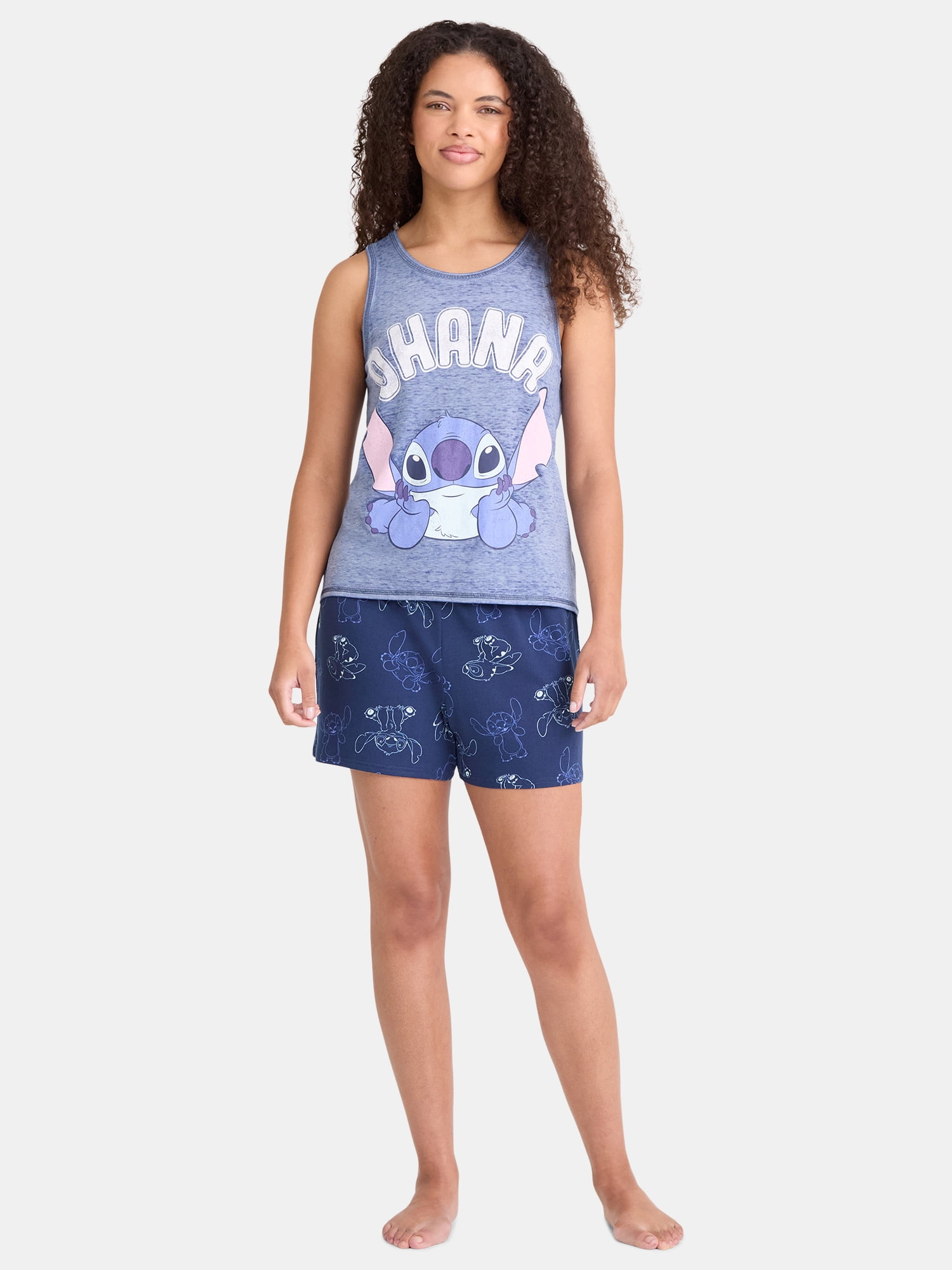 Disney Stitch Women's Tank Top and Shorts Pajama Set, 2-Piece, Sizes XS-3X