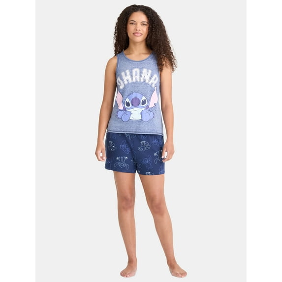 Disney Stitch Women's Tank Top and Shorts Pajama Set, 2-Piece, Sizes XS-3X