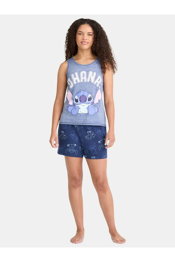 Stitch Women's Tank Top and Shorts Pajama Set, 2-Piece, Sizes XS-3X