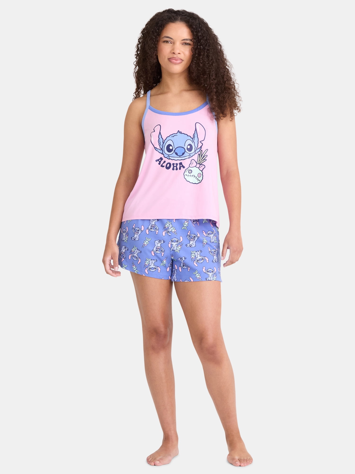 Disney Stitch Women's Tank Top and Shorts Pajama Set, 2-Piece, Sizes XS-3X