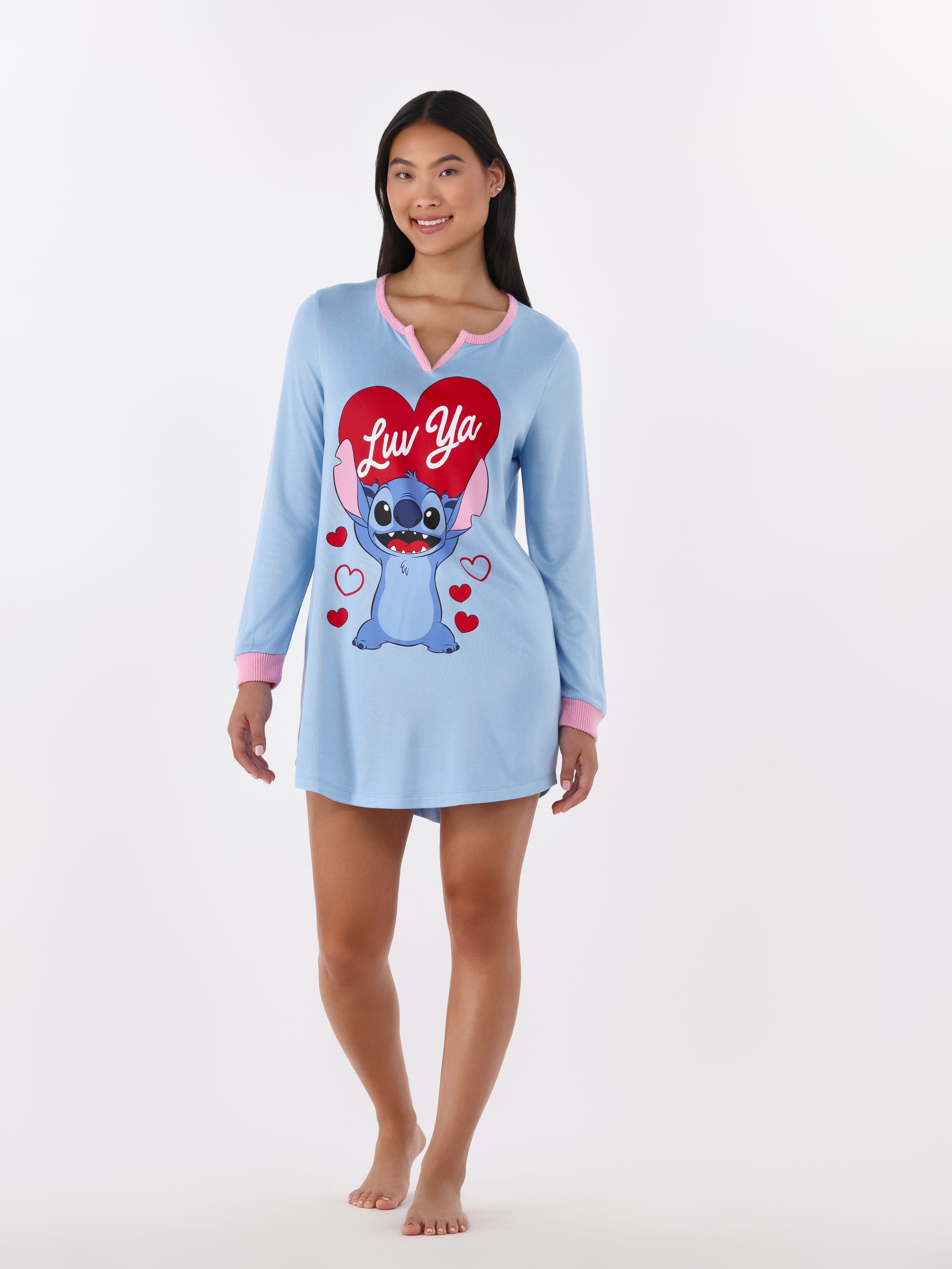 Disney Stitch Women's Valentine's Day Lounger, Sizes XS-3X - Walmart.com