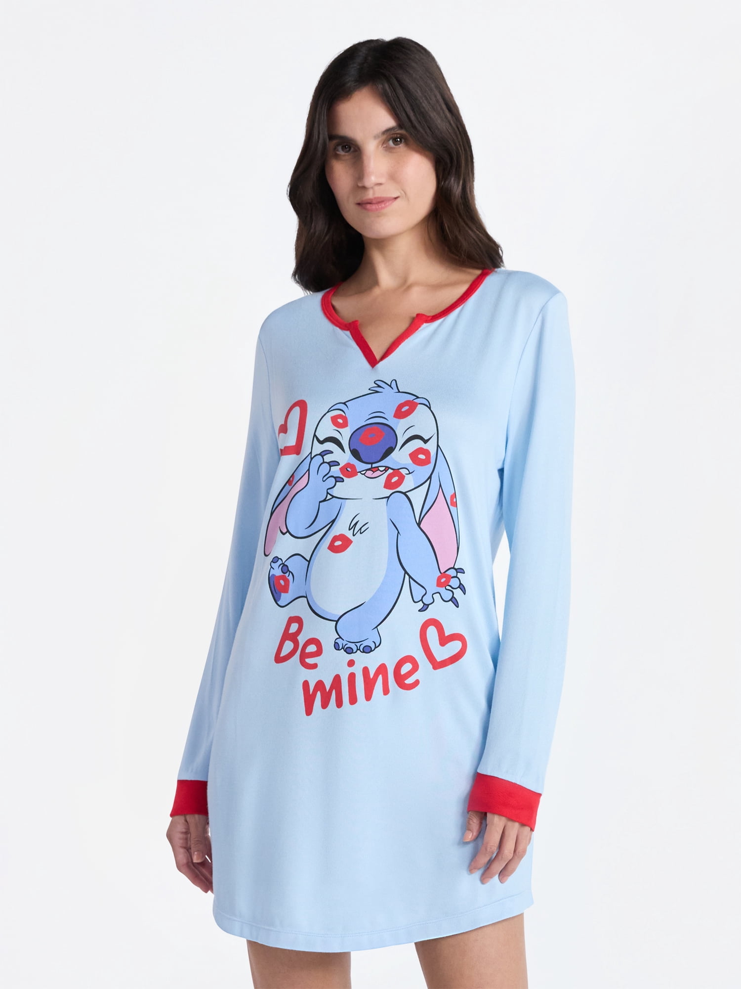 Disney Stitch Women's Valentine's Day Sleepshirt, Sizes XS-3X