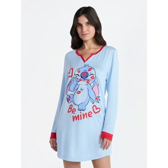 Disney Stitch Women's Valentine's Day Sleepshirt, Sizes XS-3X