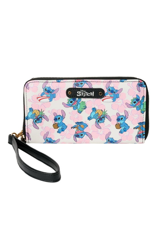 Stitch Women's Wallet Zip Around Wristlet All-Over Character Print