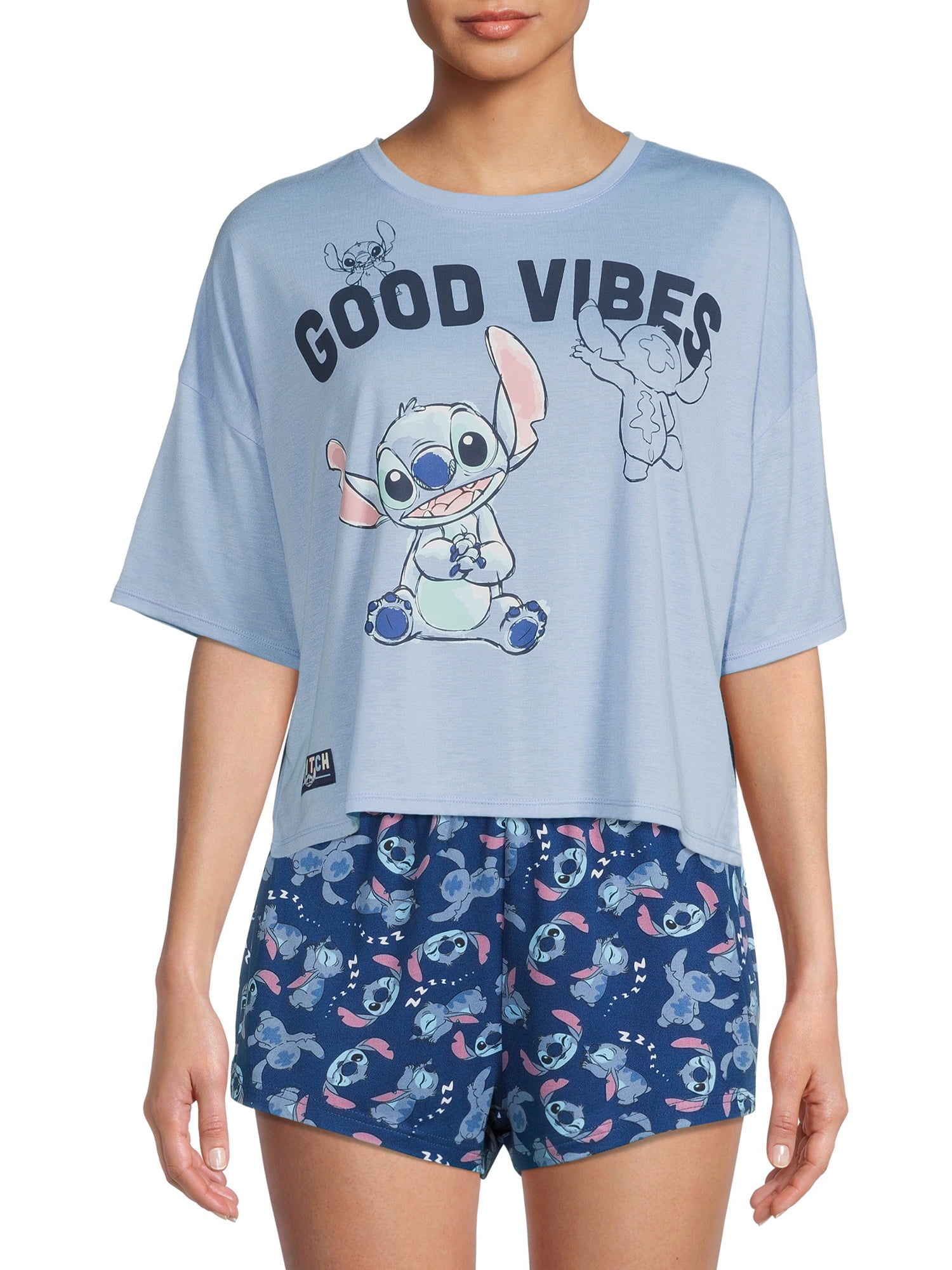 T-Shirt Sleep and Size Print Stitch Graphic Women\'s Disney Plus Women\'s