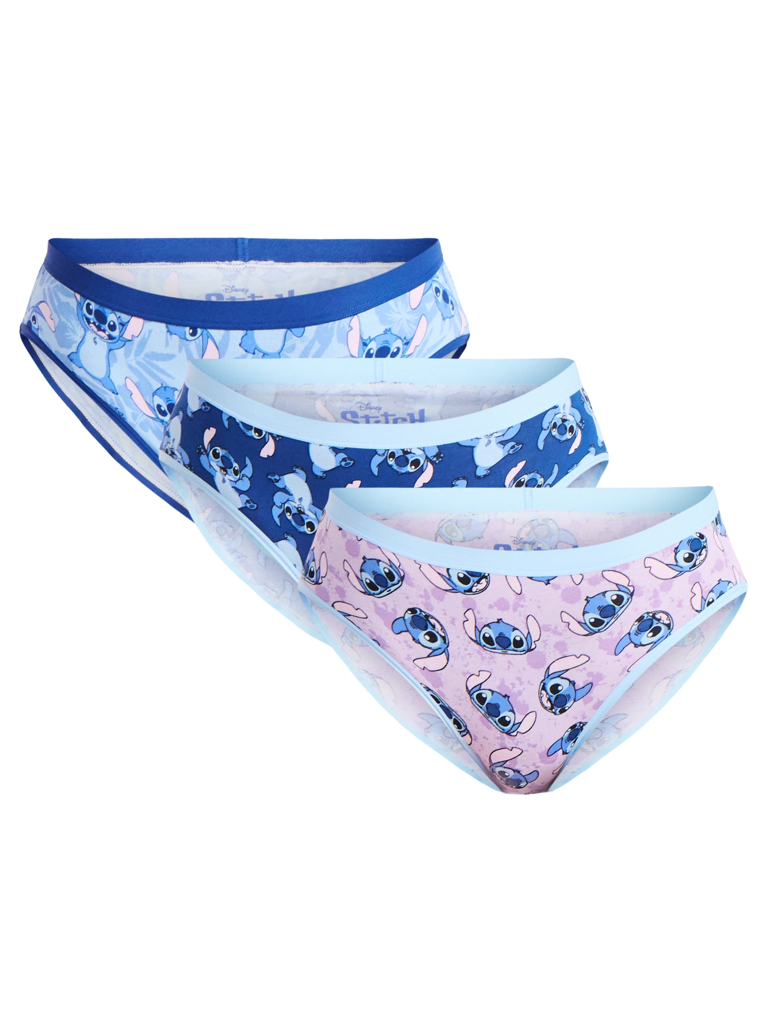 Disney Stitch Womens Hipster Panties, 3-Pack, Sizes S-XXL