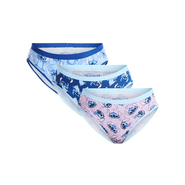 Disney Stitch Womens Hipster Panties, 3-Pack, Sizes S-XXL
