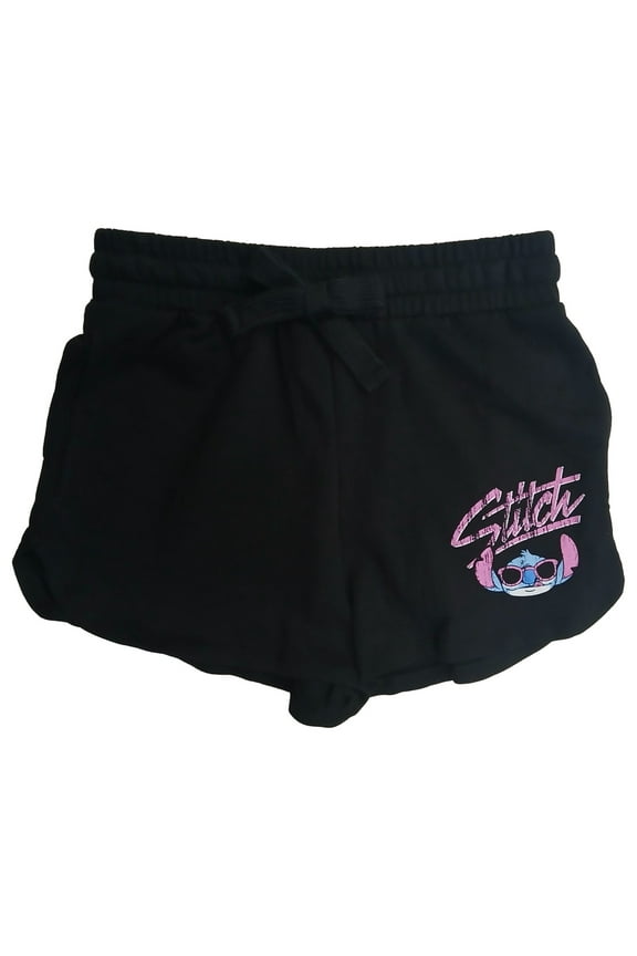 Stitch Womens (Jrs) Black Athletic Fit Shorts With Pockets Small