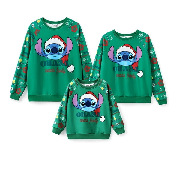 Stitch Womens Sweatshirts OHANA Christmas Gifts Graphic Tee Pullover Sizes S-XL