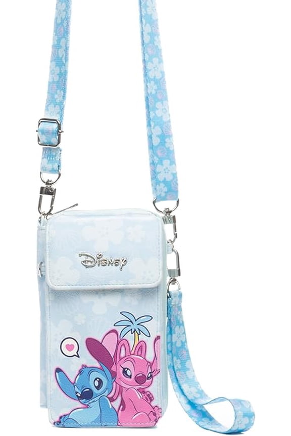 Disney Stitch and Angel Crossbody Wallet Cell Phone Wristlet