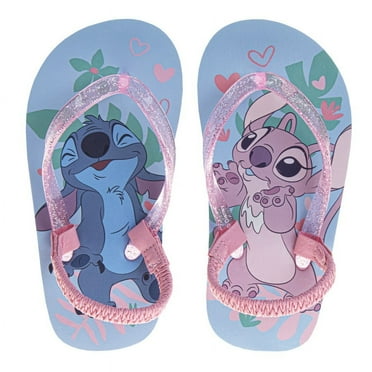 Disney Stitch and Angel Girls' Dual Sizes Flip Flops. (Toddler/Little Kids) - Blue, Size: 708