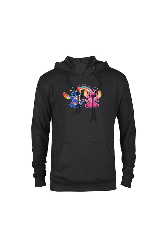 Stitch and Angel Living the Dream - Pullover Hoodie for Adults - Customized-Black