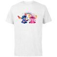 thumbnail image 1 of Disney Stitch and Angel Living the Dream - Short Sleeve Cotton T-Shirt for Adults - Customized-White, 1 of 5
