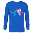 thumbnail image 1 of Disney Stitch and Angel Valentine’s Day Kisses - Long Sleeve T-Shirt for Men – Customized-Royal, 1 of 5