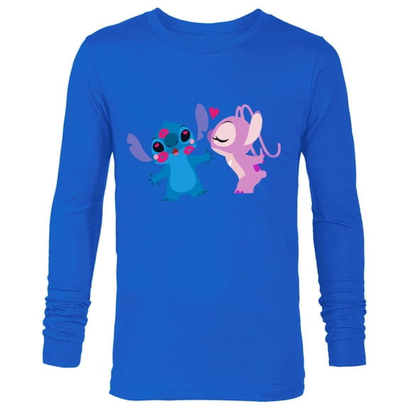 Disney Stitch and Angel Valentine’s Day Kisses - Long Sleeve T-Shirt for Men – Customized-Royal
