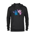 thumbnail image 1 of Disney Stitch and Angel Valentine’s Day Kisses - Pullover Hoodie for Adults – Customized-Black, 1 of 5