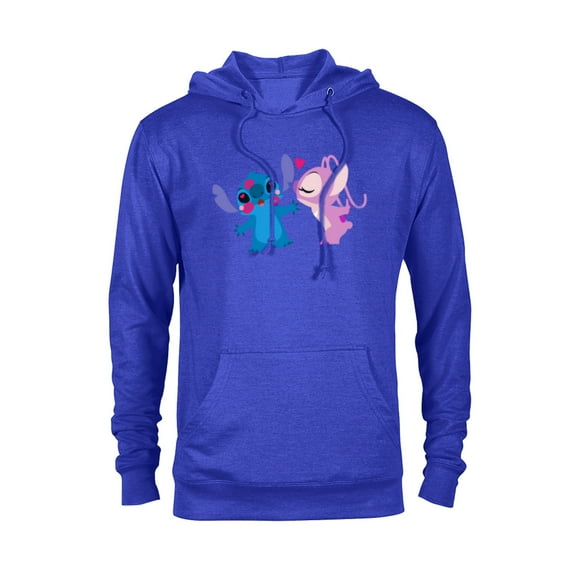 Disney Stitch and Angel Valentine’s Day Kisses - Pullover Hoodie for Adults – Customized-Royal Heather