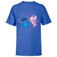 thumbnail image 1 of Disney Stitch and Angel Valentine’s Day Kisses - Short Sleeve T-Shirt for Kids – Customized-Royal, 1 of 5