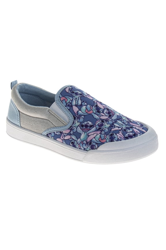 Stitch And Angel Women'S Slip On Low Top Canvas Sneakers.Blue Pink, Size: 9