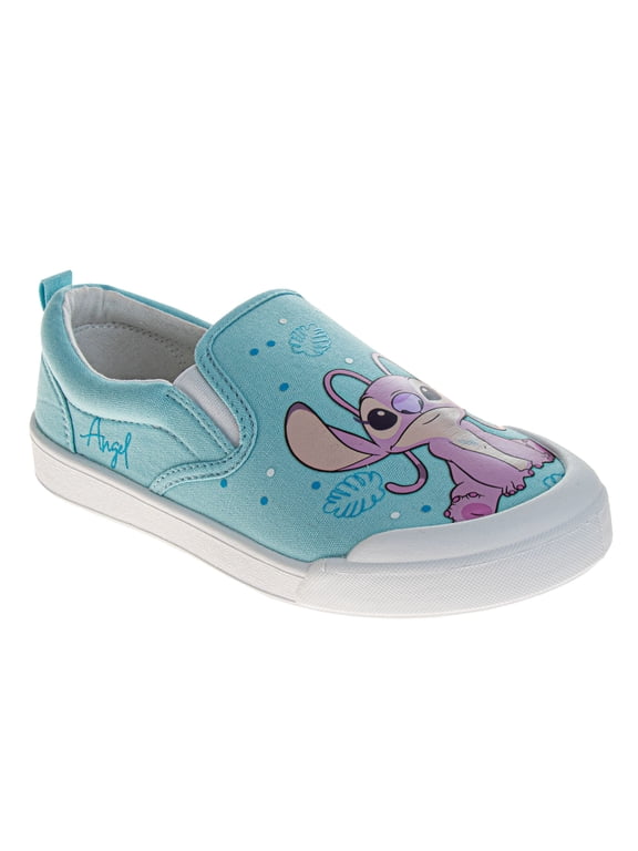 Stitch And Angel Women's Slip On Low Top Canvas Sneakers.Blue Pink, Size: 9