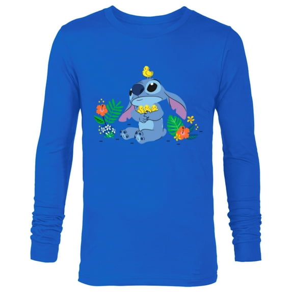 Disney Stitch and Baby Chicks Easter - Long Sleeve T-Shirt for Men - Customized-Royal